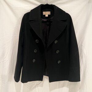 Michael Kors Black Wool Blend Peacoat Size Small